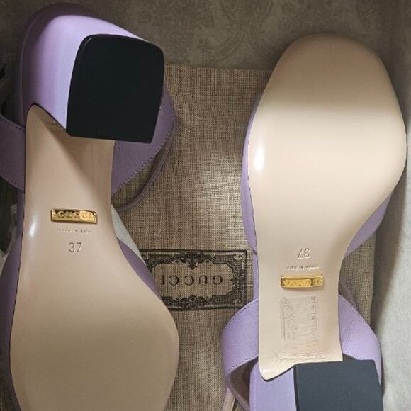 GUCCI Women's Mid-heel Sandal With Horsebit In Yellow size 37 - Picture 2 of 11